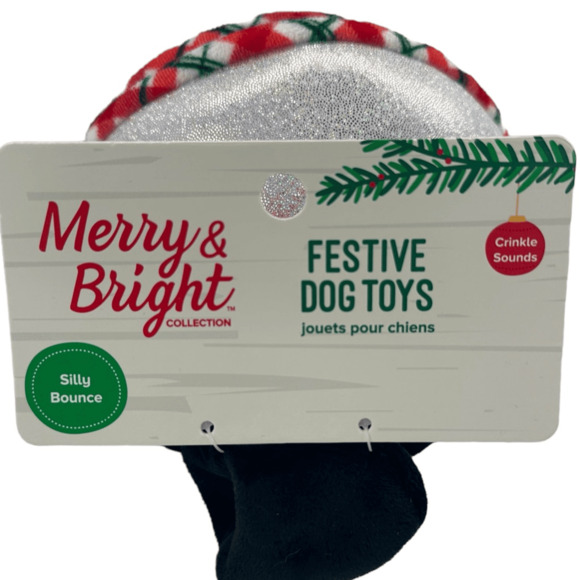 Merry and Bright Snowman Bounce Crinkle Ball Round Dog Toy Winter Christmas‎ - Picture 3 of 4